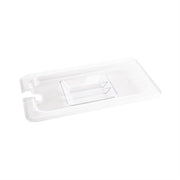 Vogue Clear Polycarbonate Notched Lid - GN 1/4