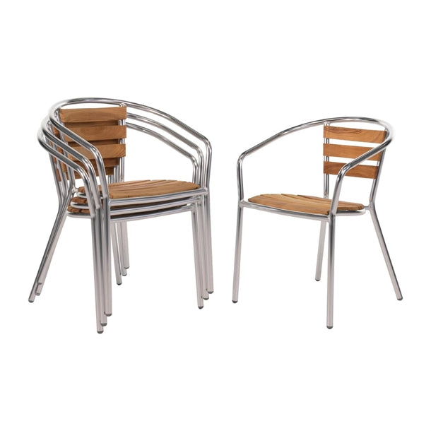 Bolero Armchair Alu. & Ash - 55.5Wx53Dx73Hcm (Pack 4)