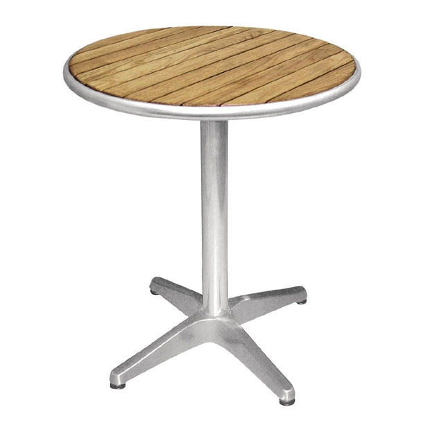 Bolero Round Pedestal Bistro Table Ash & Alu. Top - 600mm U428 - Hospitality Connect