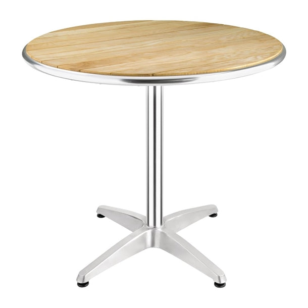 Bolero Round Pedestal Bistro Table Ash & Alu. Top - 800mm U429