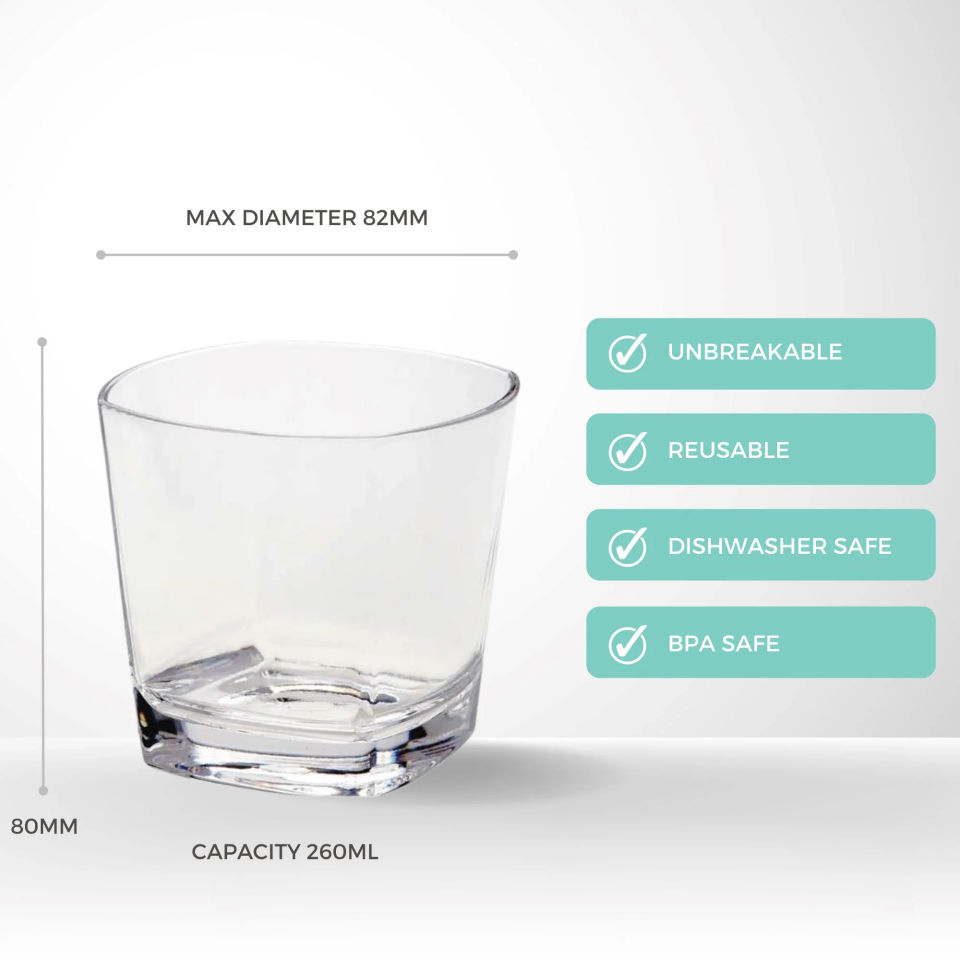D-Still Unbreakable Stackable Tumbler Pc 260ml Box of 4 - Hospitality Connect