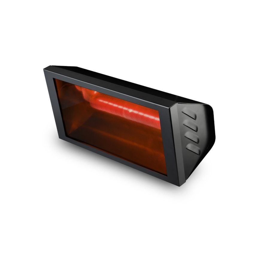 Varmatec RADIANT BLACK Single Infrared Wall-Mounted Heater with Corrosion-Resistant Black Waterproof Design and On/Off Switch Controls - Hospitality Connect