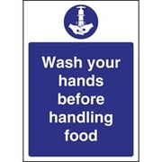 Vogue Wash Hands Sign - 300x200mm 11 3/4x7 3/4" (Self-Adhesive) - Hospitality Connect