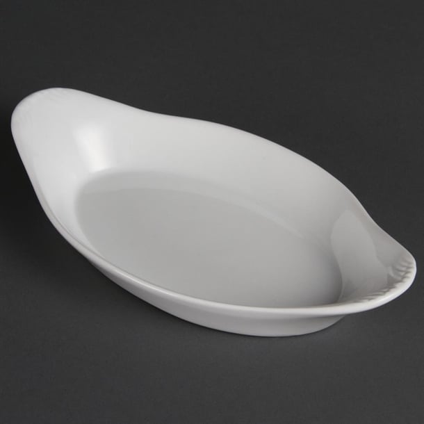 Olympia Whiteware Oval Eared Dish - 270ml 43Hx229Wx127mmD (Box 6) - Hospitality Connect