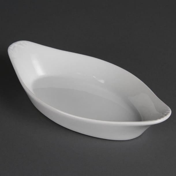 Olympia Whiteware Oval Eared Dish - 400ml 49x262x141mm (Box 6) - Hospitality Connect