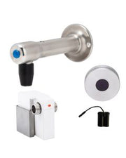 3Monkeez GUARDIAN stainless steel wall-mount sensor bottle filler with battery operation and bench mount, 1.5LPM flow rate.