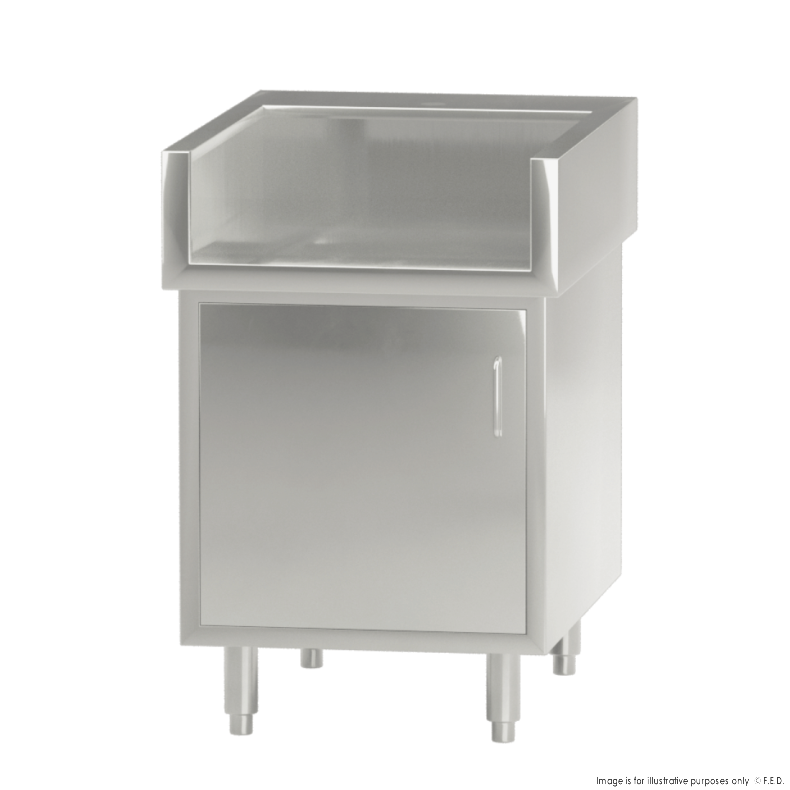 Modular System Single Door Stainless Steel Cabinet with Splash Guard - WCB8-0600