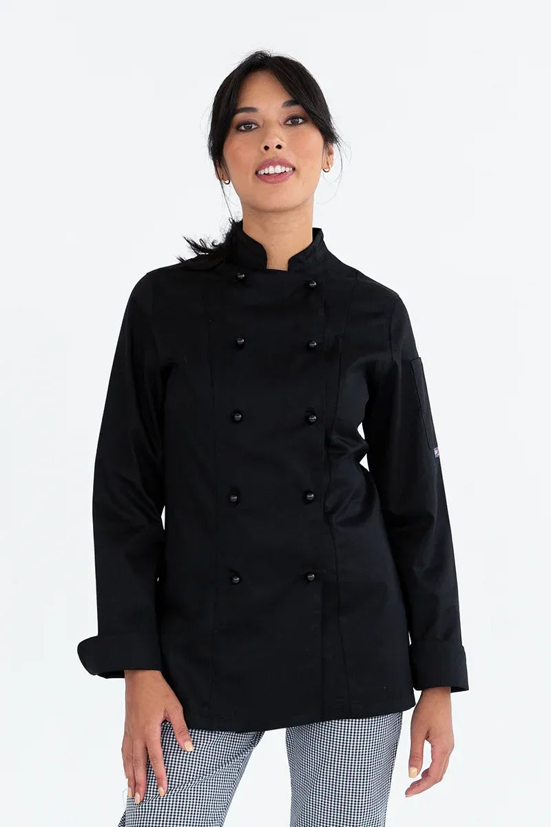 Aussie Chef Lexi Traditional Black Long Sleeves-Size 14 Jacket