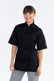 Aussie Chef Lexi Traditional Black Short Sleeves-Size 10 Jacket
