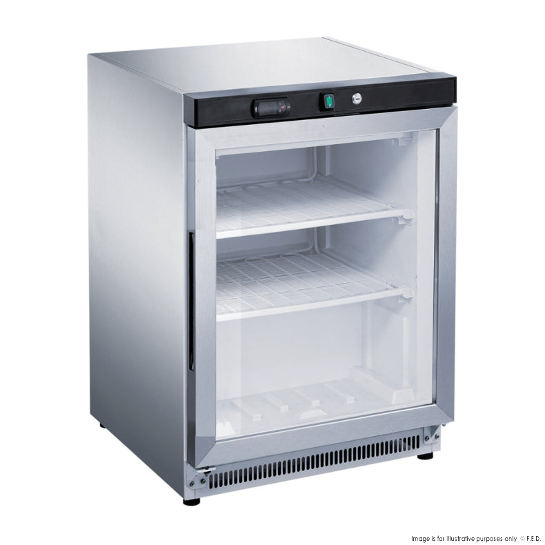 Fed-X Stainless Steel Upright Static Display Freezer XF200SG - Hospitality Connect