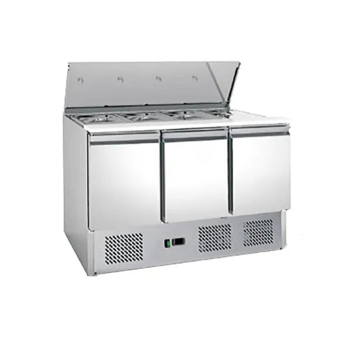 FED-X Three Door Salad Prep Fridge - XGNS1300S. - Hospitality Connect
