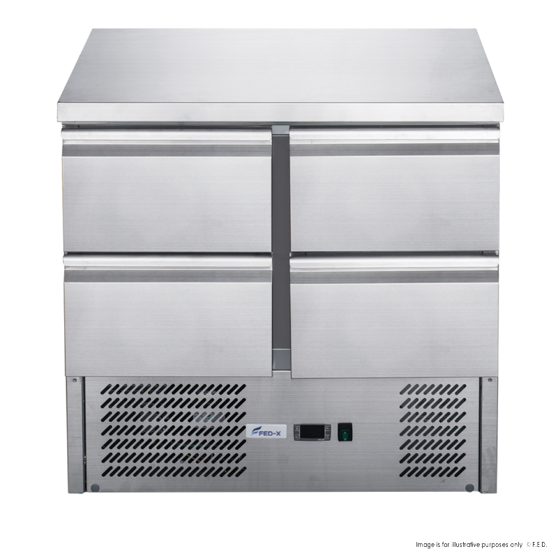 FED-X 220L 4 Drawers S/S Benchtop Fridge XGNS900-4D
