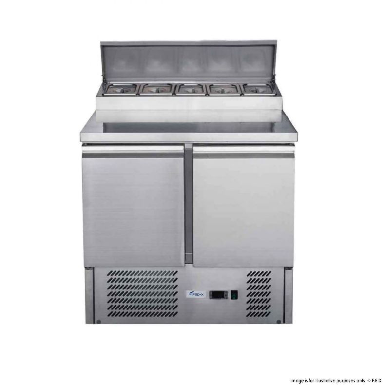 FED-X Two Door Salad Prep Fridge - XGNS900D.