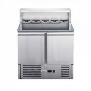 FED-X Two Door Salad Prep Fridge with Marble Top - XGNS900E. - Hospitality Connect