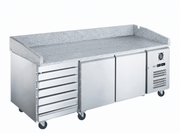 7 Drawer 2 Door Marble Top Standard Saladette On Castors 2020x800x990mm 320W/10A - XPZ3600TND