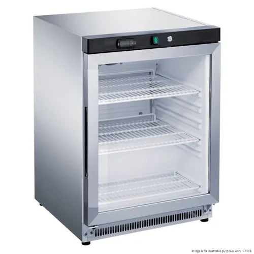 Thermaster Stainless Steel Upright Static Display Fridge XR200SG - Hospitality Connect