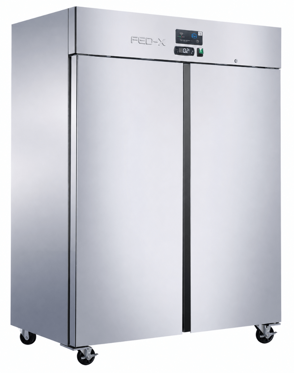 FED-X two-door upright fridge with press liner - XUPC1400