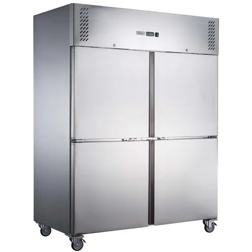 FED-X SS Two Full Glass Door Upright Fridge - XURC1410G2V. - Hospitality Connect