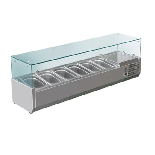 FED-X Flat Glass Salad Bench 1200mm - XVRX1200/380 - Hospitality Connect