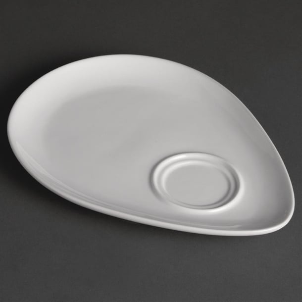 Olympia Whiteware Snack Plate White - 185x240mm 7 1/4x9 1/2" (Box 12) - Hospitality Connect