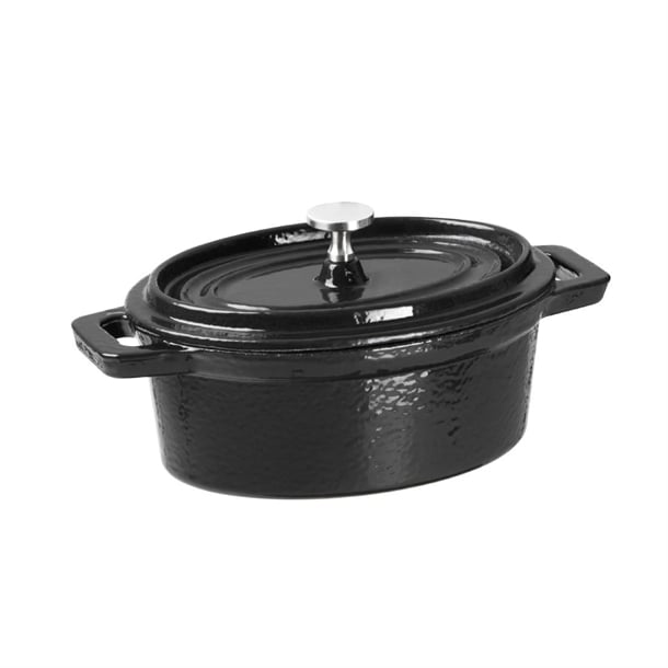 Vogue Cast Iron Mini Oval Pot Black - 315ml 10 1/2fl oz - Hospitality Connect