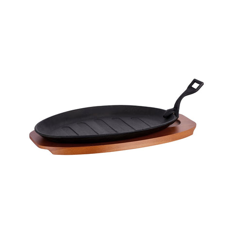 CHEF INOX STEAK SIZZLER w/HDL GRAY FIN CAST IRON L290xW180mm - Hospitality Connect
