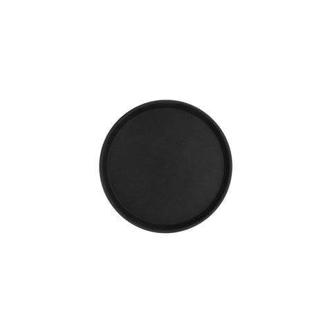 CHEF INOX ROUND TRAY NON SLIP FIBREGLASS 400mm BLACK - Hospitality Connect