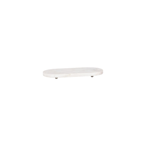 CHEF INOX SERVE OVAL BOARD MARBLE w/IRON BALL FEET 365x170mm - Hospitality Connect