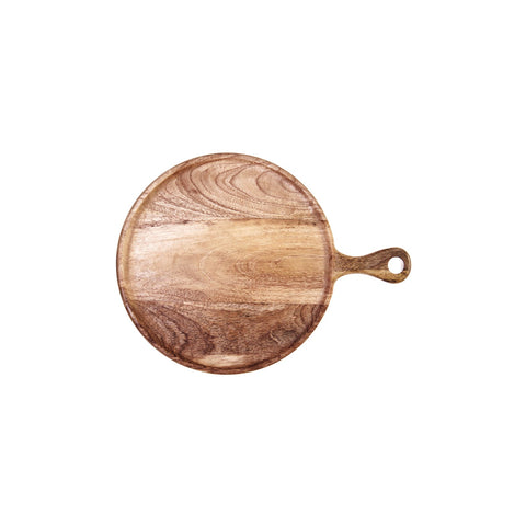 CHEF INOX RND SERVING BOARD w/HDL MANGOWOOD 250x350x15mm NAT - Hospitality Connect