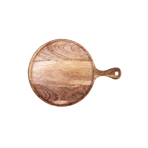 CHEF INOX RND SERVING BOARD w/HDL MANGOWOOD 570x780mm NAT - Hospitality Connect