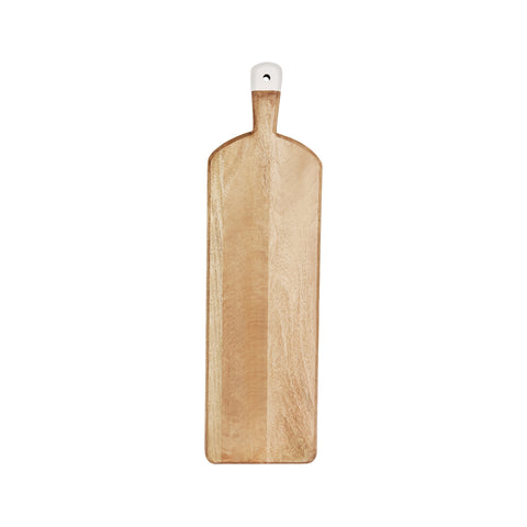MANGOWOOD RECT SERVING BOARD FOOTED w/WHITE HDL 700x200x40mm - Hospitality Connect