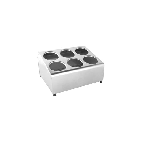 CHEF INOX CUTLERY CYLINDER HOLDER S/S 6 HOLE 2x3 DIA104mm - Hospitality Connect