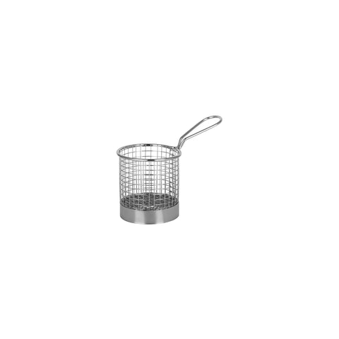 CHEF INOX ROUND SERVING BASKET w/HDL WIRE 95x90mm - Hospitality Connect