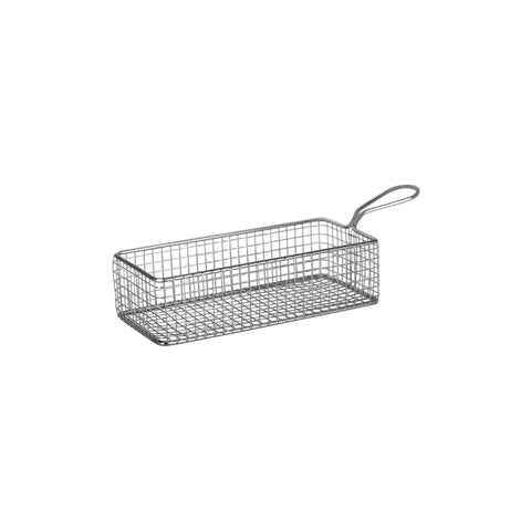 CHEF INOX RECTANGULAR SERVING BASKET w/HDL WIRE 220x100x60mm - Hospitality Connect