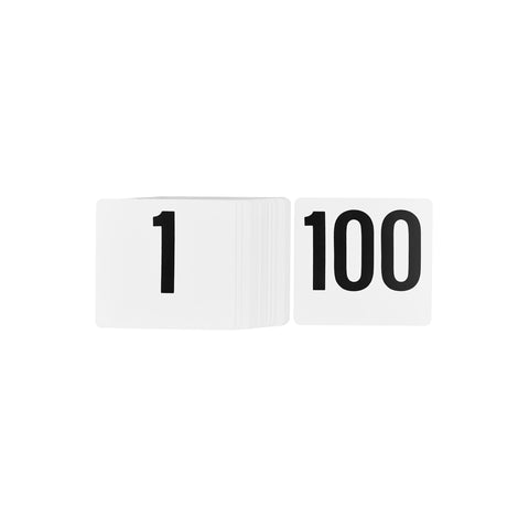 TABLEKRAFT TABLE NUMBER SET BLACK ON WHITE PVC 1-100 - Hospitality Connect