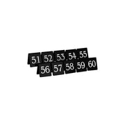 TABLEKRAFT TABLE NUMBER SET WHITE ON BLACK 75X55mm 51-60 - Hospitality Connect
