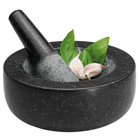 Avanti Low Profile Mortar and Pestle, 20cm - Black - Hospitality Connect