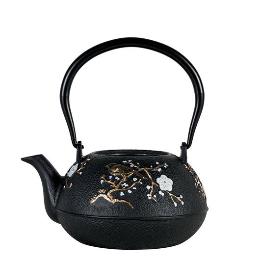 Avanti Cherry Blossom Cast Iron Teapot, 1.1L - Black - Hospitality Connect