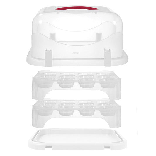Avanti Universal Cupcake and Rectangular Cake Carrier, 2 Tier - 24 Cupcake Capacity - Hospitality Connect