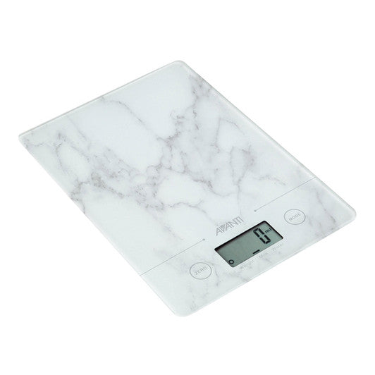 Avanti Compact Digital Kitchen Scale - White Marble - Hospitality Connect