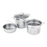Scanpan Multi Pot Set - 3 Piece Stockpot 24cm/7.2 Litre, Pasta Insert 24cm, Multi Steamer Insert 24cm - Hospitality Connect