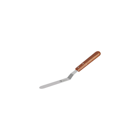 CHEF INOX SPATULA CRANKED S/S w/WOODEN HDL 150x27mm 6"/270mm - Hospitality Connect
