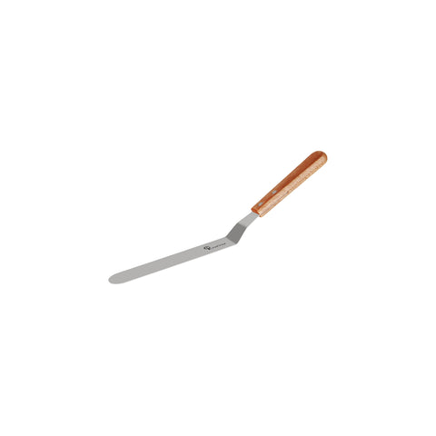 CHEF INOX SPATULA CRANKED S/S w/WOODEN HDL 200x30mm 8"/330mm - Hospitality Connect