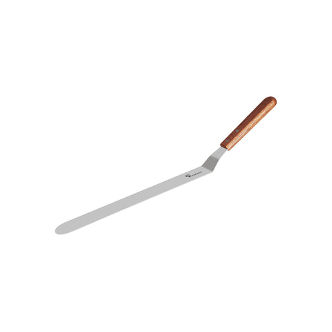 CHEF INOX SPATULA CRANK S/S w/WOODEN HDL 300x44mm 12"/440mm - Hospitality Connect
