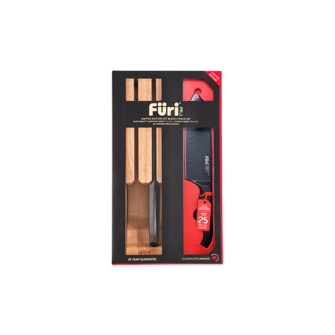 FURI PRO EAST/WEST SANTOKU KNIFE 170mm JET BLACK (41480) - Hospitality Connect