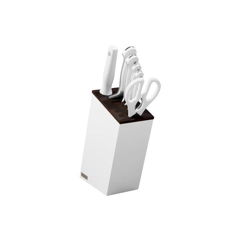 WUSTHOF CLASSIC WHITE KNIFE BLOCK SET 7PC w/SANTOKU (1090270 - Hospitality Connect