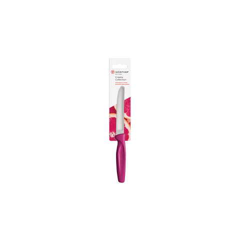 WUSTHOF CREATE SERRATED PARING KNIFE 100mm MAGENTA H/SELL - Hospitality Connect