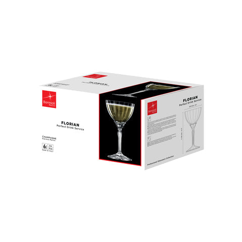 BORMIOLI ROCCO FLORIAN CHAMPAGNE 240ml CLEAR (1.99412) Box of 6 - Hospitality Connect