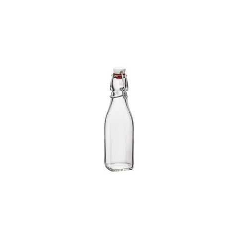 BORMIOLI ROCCO SWING BOTTLE w/WHITE TOP 0.25lt CLR (3.14730) Box of 6 - Hospitality Connect