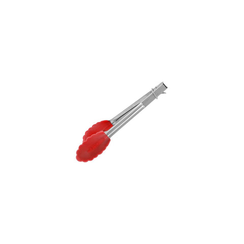 CHEF INOX TONG MINI UTILITY SILICONE HEAD RED 180mm - Hospitality Connect